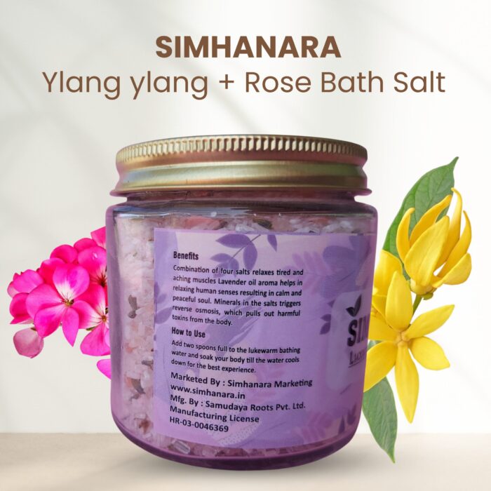 Simhanara Ylang Ylang + Rose Bath Salt || 200 grm || - Image 2