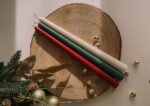 Taper Candle {Pack of 3 Red, White and Green}