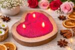 DIY CANDLE MAKING KIT: Heart-shaped wooden candle holder comes with red pearl wax (200 grm) and 10 wicks, allowing you to create your own decorative candle at home - Image 3