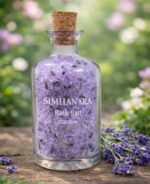 SIMHANARA Bath Salt with Rose and Lavender, Glass Bottle with Cork Stopper, 100 Gram - Image 3