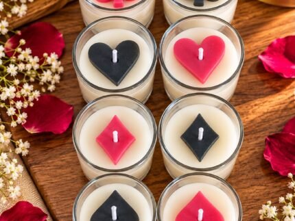 SIMHANARA Poker Mini Jar Scented Candle(Pack of 8 Pcs)